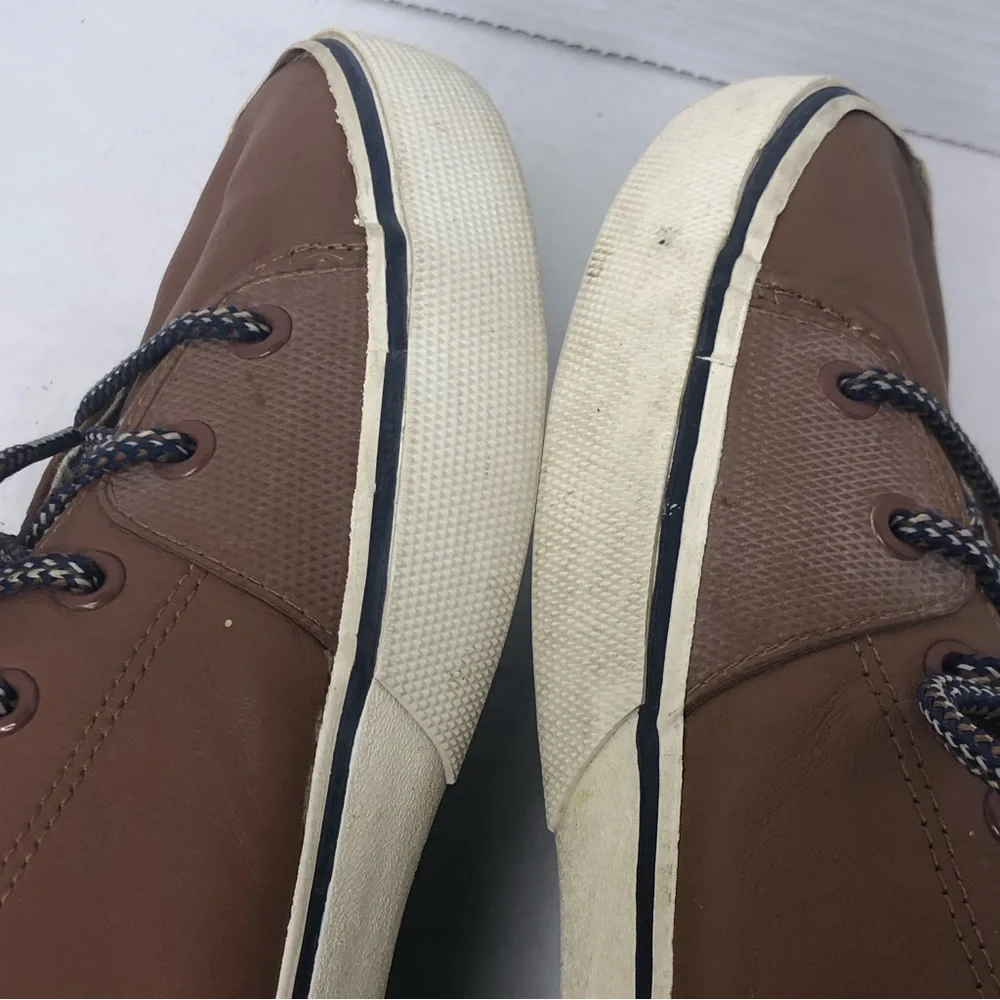 Ralph Lauren Loafers Polo Mens 11.5D Cantor Low II Leather Brown Boat Shoes